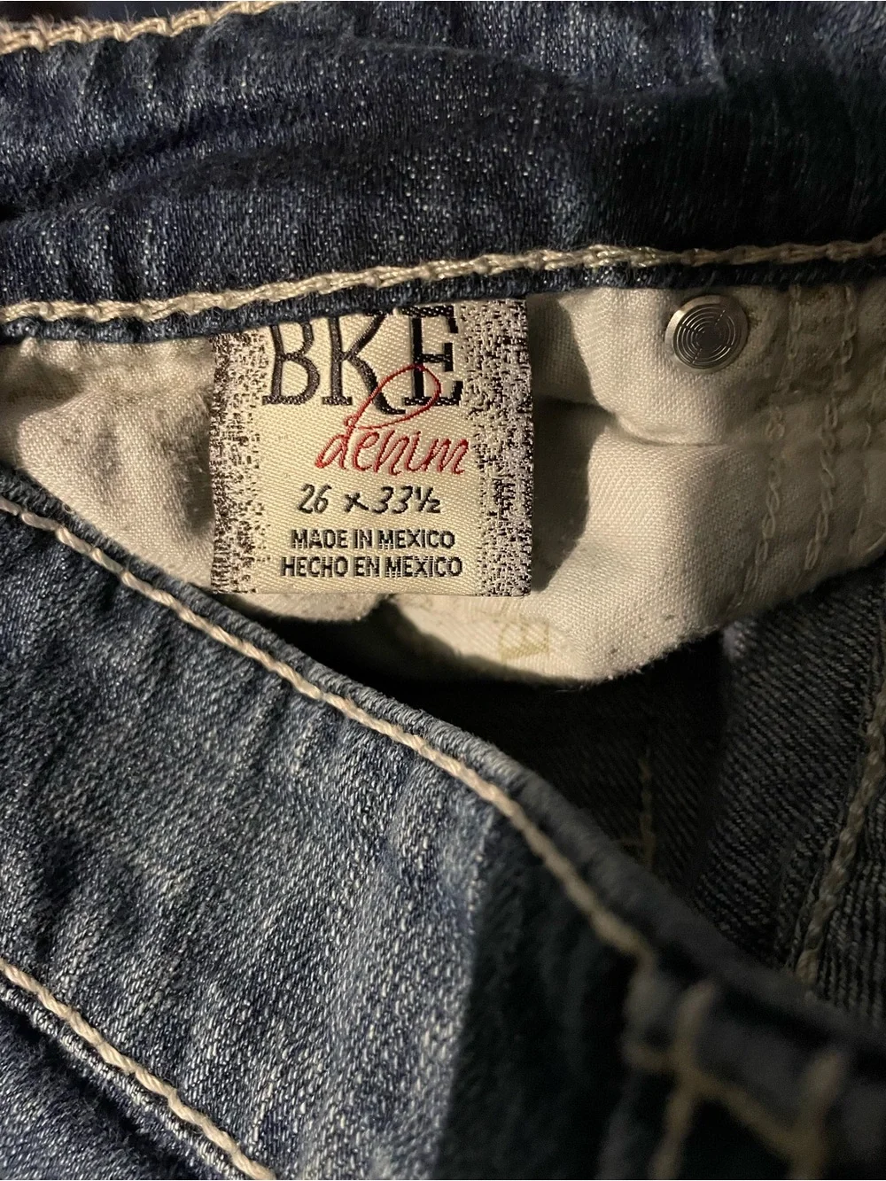BKE Women's Bootcut Jeans in Faded Blue with Contrast Stitching